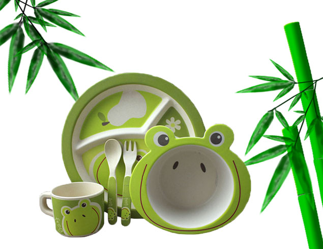 Bamboo ecoware biodegradable heath good kid dinner set