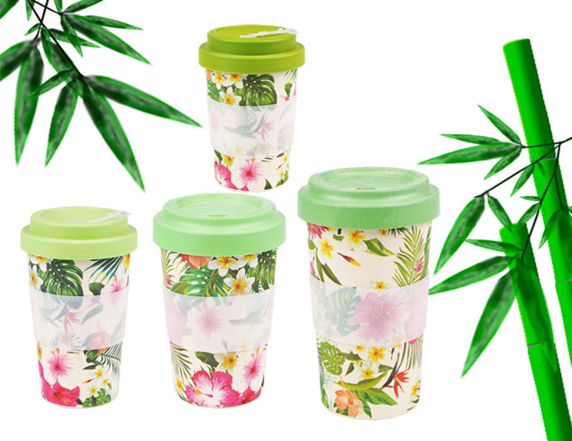 Promotional 300ml/450ml/500ml natural biodegradable bamboo fiber cup/ bamboo coffee mug/reusable coffee cup