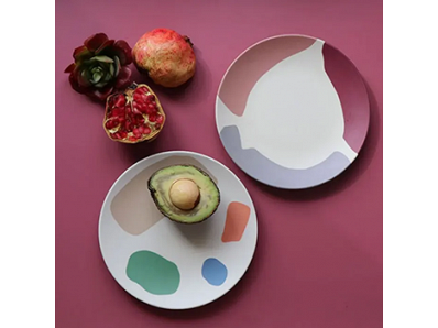Wholesale Eco-friendly Bamboo Fiber Plates Custom Printed Dish Plate Sets