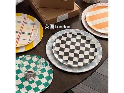 Party Dinner Food Fruit Plate Dishes Melamine Plastic Unbreakable Round Reusable Eco Friendly Bamboo Fiber CLASSIC Pigmented