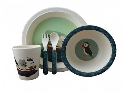 Baby dinenr set eco-friendly baby bamboo fiber dinnerware eating feeding set/bamboo bowl and fork bowl and fork