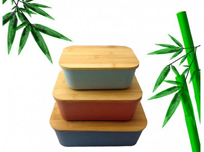 Hot sales newest eco friendly colorful bamboo fiber lunch box with bamboo lid