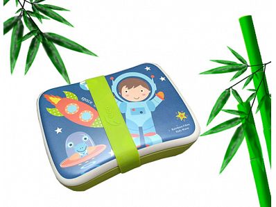 Eco bamboo fibre lunch box for kids with silicone ring