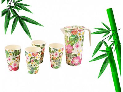 Bamboo fiber water filter pitcher