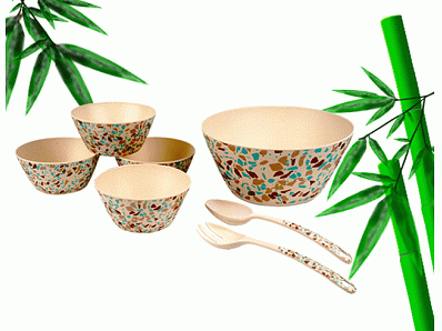 Bio bamboo fiber bowl biodegradable eco-friendly bamboo fiber printed salad bowls