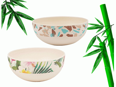 Bamboo fiber outdoor camping picnic snack bowls