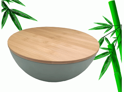 New-arrival bamboo fiber salad bowl with bamboo lid