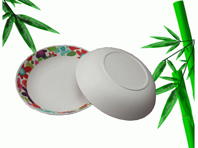 Biodegradable bamboo fiber customized food plate eco-friendly dishes plate