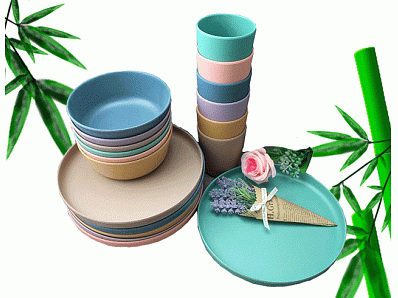 Children's tableware set bamboo fiber unbreakable dinnerware set