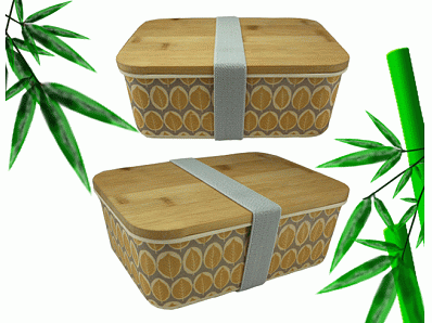 Eco friendly biodegradable rectangular bamboo fiber lunch box food container bento box for school picnic