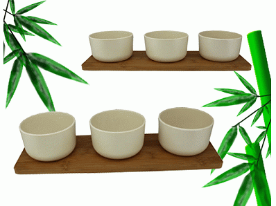 High quality custom bamboo fiber snack bowl set