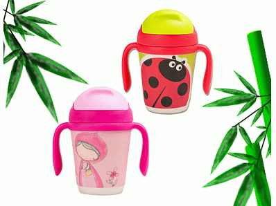 Newest products eco friendly biodegradable bamboo fiber sippy cup for kids