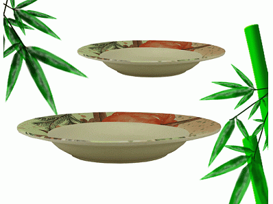 Bulk products from china round bamboo fiber plates with printing