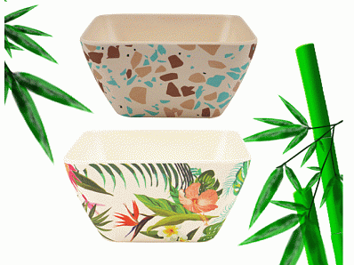 Eco friendly bamboo fiber tableware 6 inch salad bowl with customized design