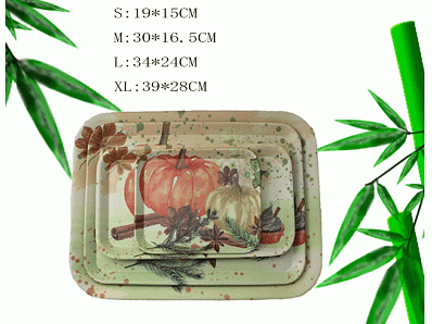 Elegant design plant fiber tray for cafe bamboo fiber food tray
