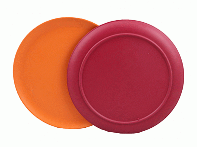 Natural bamboo color 9 inch round bamboo fiber plate