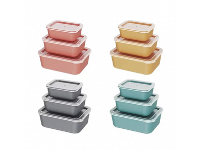 Pink Meal Prep Stackable Square Plastic Crisper High Heat Resistant Lids Plastic Food Containers